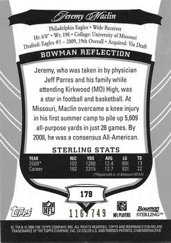 2009 Bowman Sterling #179 Jeremy Maclin Back