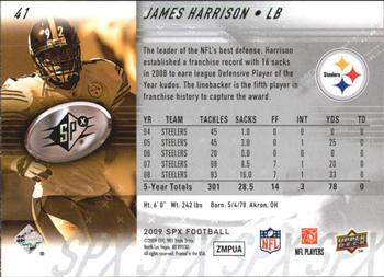 2009 SPx #41 James Harrison Back