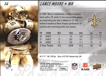 2009 SPx #54 Lance Moore Back