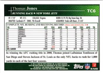 2009 Topps Chrome #TC6 Thomas Jones Back