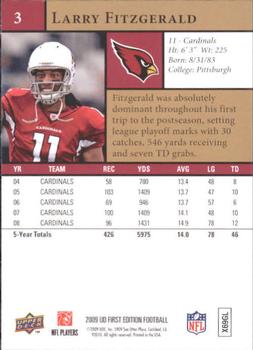 2009 Upper Deck First Edition #3 Larry Fitzgerald Back