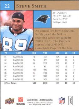 2009 Upper Deck First Edition #22 Steve Smith Back