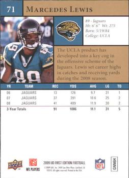 2009 Upper Deck First Edition #71 Marcedes Lewis Back