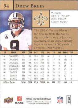 2009 Upper Deck First Edition #94 Drew Brees Back