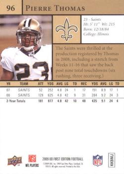 2009 Upper Deck First Edition #96 Pierre Thomas Back