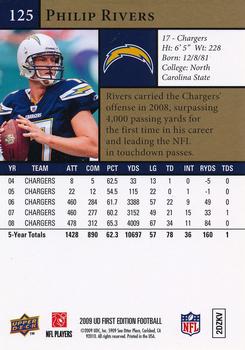2009 Upper Deck First Edition #125 Philip Rivers Back