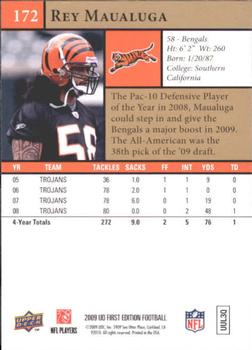 2009 Upper Deck First Edition #172 Rey Maualuga Back