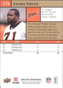 2009 Upper Deck First Edition #176 Andre Smith Back