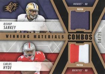 2014 SPx - Winning Combos Dual Jerseys Patch #WC-HS Bishop Sankey / Carlos Hyde Front