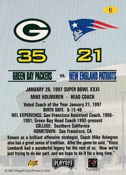 1997 Playoff Green Bay Packers Super Sunday #6 Mike Holmgren Back