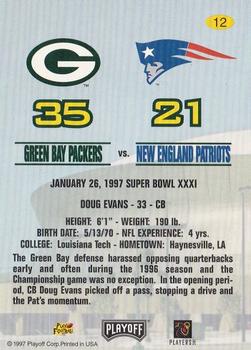 1997 Playoff Green Bay Packers Super Sunday #12 Doug Evans Back
