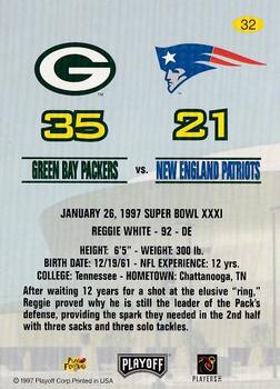 1997 Playoff Green Bay Packers Super Sunday #32 Reggie White Back