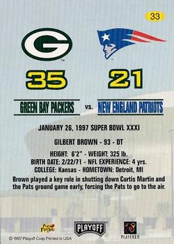 1997 Playoff Green Bay Packers Super Sunday #33 Gilbert Brown Back
