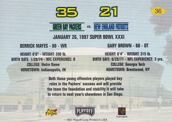 1997 Playoff Green Bay Packers Super Sunday #36 Derrick Mayes / Gary Brown Back