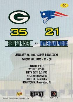 1997 Playoff Green Bay Packers Super Sunday #40 Tyrone Williams Back