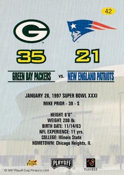 1997 Playoff Green Bay Packers Super Sunday #42 Mike Prior Back