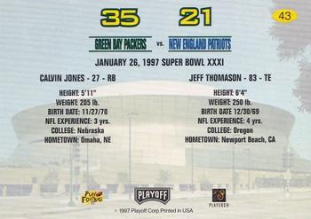 1997 Playoff Green Bay Packers Super Sunday #43 Calvin Jones / Jeff Thomason Back