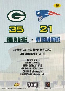 1997 Playoff Green Bay Packers Super Sunday #45 Jeff Dellenbach Back