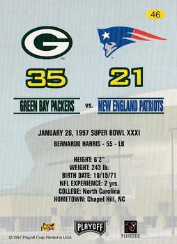1997 Playoff Green Bay Packers Super Sunday #46 Bernardo Harris Back