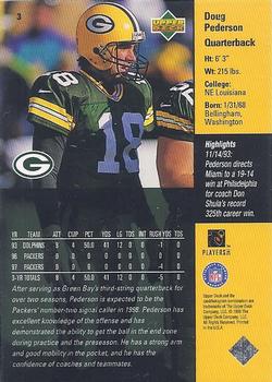 1998 Upper Deck ShopKo Green Bay Packers II #3 Doug Pederson Back