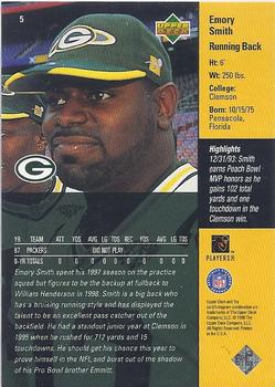1998 Upper Deck ShopKo Green Bay Packers II #5 Emory Smith Back