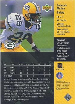 1998 Upper Deck ShopKo Green Bay Packers II #8 Roderick Mullen Back