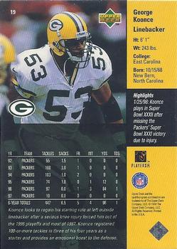 1998 Upper Deck ShopKo Green Bay Packers II #19 George Koonce Back