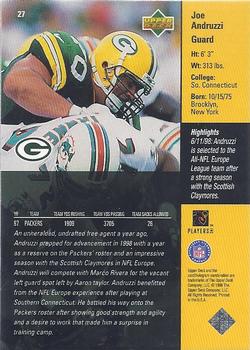 1998 Upper Deck ShopKo Green Bay Packers II #27 Joe Andruzzi Back
