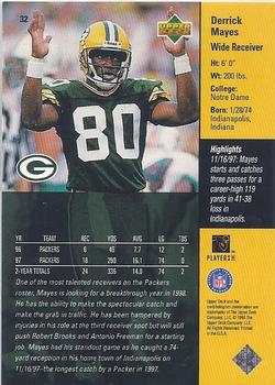 1998 Upper Deck ShopKo Green Bay Packers II #32 Derrick Mayes Back