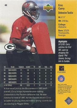 1998 Upper Deck ShopKo Green Bay Packers II #44 Eric Curry Back