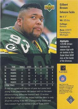 1998 Upper Deck ShopKo Green Bay Packers II #59 Gilbert Brown Back