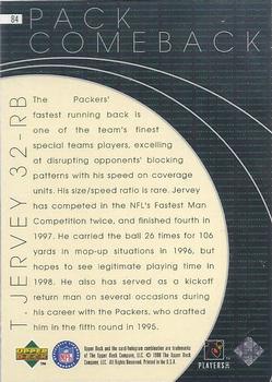 1998 Upper Deck ShopKo Green Bay Packers II #84 Travis Jervey Back