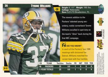 1997 Collector's Choice ShopKo Green Bay Packers #GB36 Tyrone Williams Back