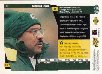 1997 Collector's Choice ShopKo Green Bay Packers #GB37 Sherman Lewis Back