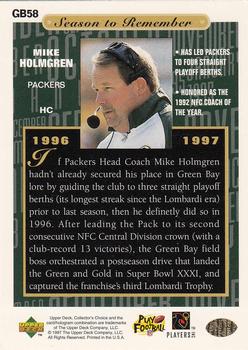 1997 Collector's Choice ShopKo Green Bay Packers #GB58 Mike Holmgren Back