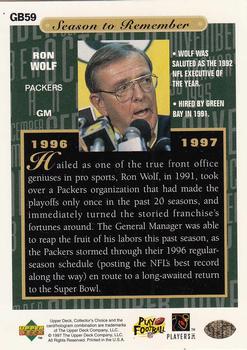 1997 Collector's Choice ShopKo Green Bay Packers #GB59 Ron Wolf Back