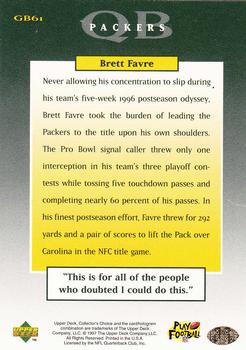 1997 Collector's Choice ShopKo Green Bay Packers #GB61 Brett Favre Back