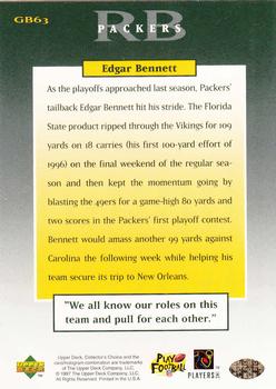 1997 Collector's Choice ShopKo Green Bay Packers #GB63 Edgar Bennett Back