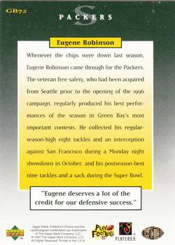 1997 Collector's Choice ShopKo Green Bay Packers #GB72 Eugene Robinson Back