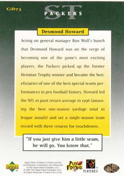 1997 Collector's Choice ShopKo Green Bay Packers #GB73 Desmond Howard Back