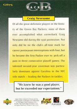1997 Collector's Choice ShopKo Green Bay Packers #GB75 Craig Newsome Back