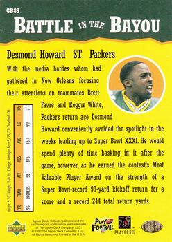 1997 Collector's Choice ShopKo Green Bay Packers #GB89 Desmond Howard Back