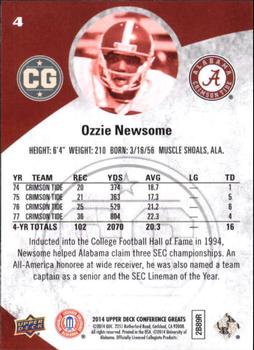 2014 Upper Deck Conference Greats #4 Ozzie Newsome Back