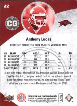 2014 Upper Deck Conference Greats #22 Anthony Lucas Back