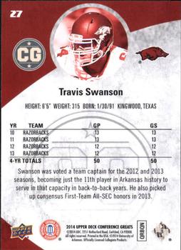 2014 Upper Deck Conference Greats #27 Travis Swanson Back