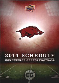 2014 Upper Deck Conference Greats #28 Arkansas Team Schedule Front