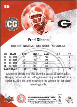 2014 Upper Deck Conference Greats #36 Fred Gibson Back