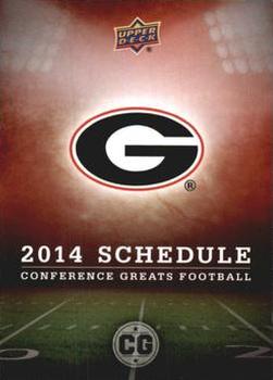 2014 Upper Deck Conference Greats #41 Georgia Team Schedule Front