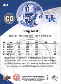 2014 Upper Deck Conference Greats #48 Craig Yeast Back
