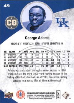2014 Upper Deck Conference Greats #49 George Adams Back